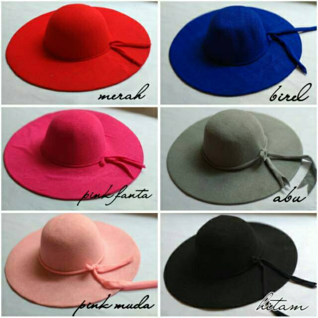 Topi pantai floppy hat topi cewek