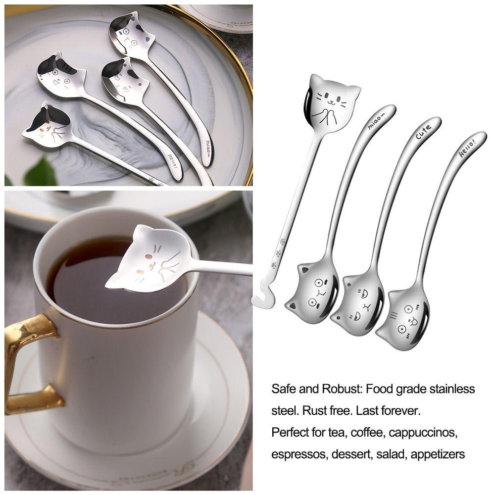 Preva 2 Pcs Dessert Spoon Peralatan Makan Dapur Stainless Steel Sendok Teh Kreatif Sendok