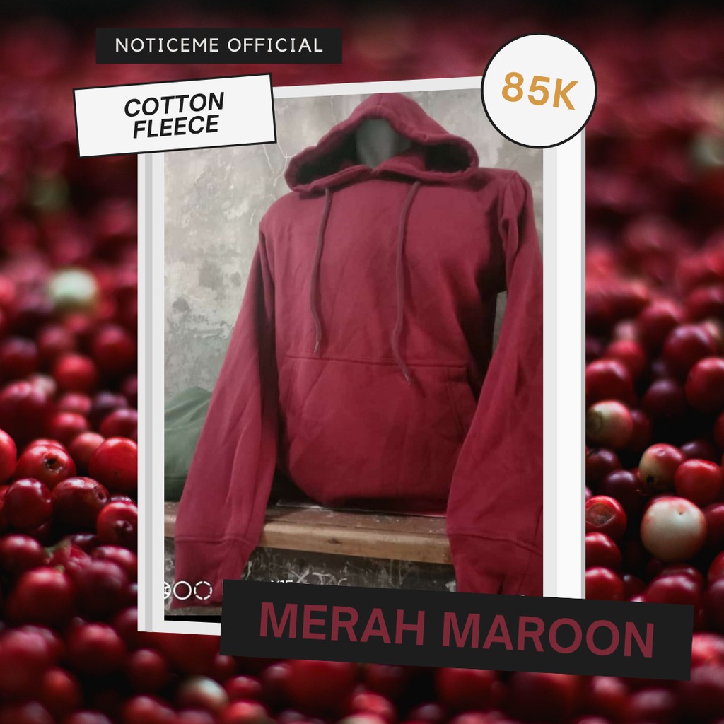 Jaket MURAH  Jaket Polos Merah Maroon Pria Wanita / Hoodie Polos Maroon Pria Wanita