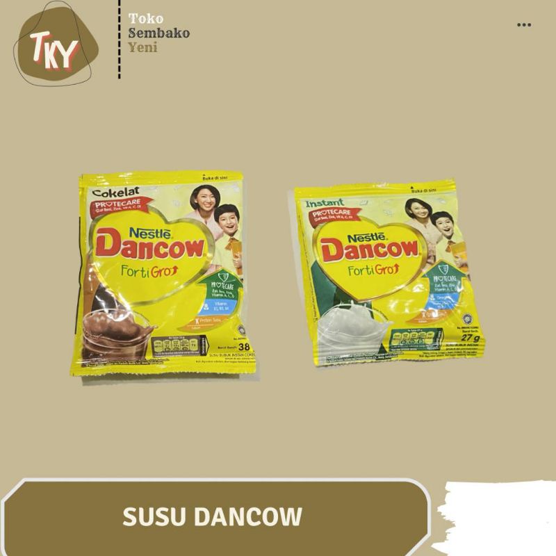 

Susu Bubuk Dancow Forti Gro Sachet Rasa Coklat/Rasa Vanila Satuan (Ecer)