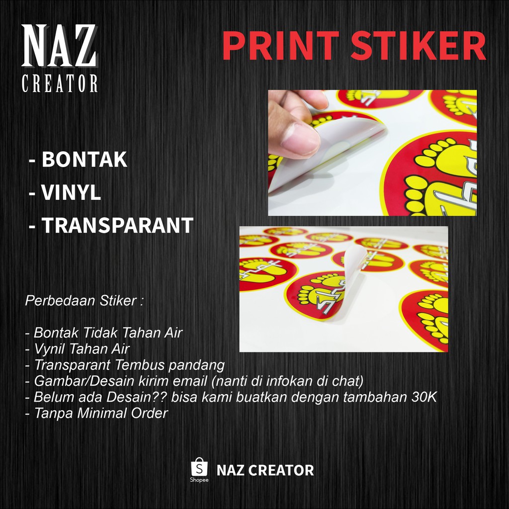 

CETAK STIKER (GARANSI KEPUASAN) [TANPA MINIMUM ORDER] Bontak - Vinyl - Transparant