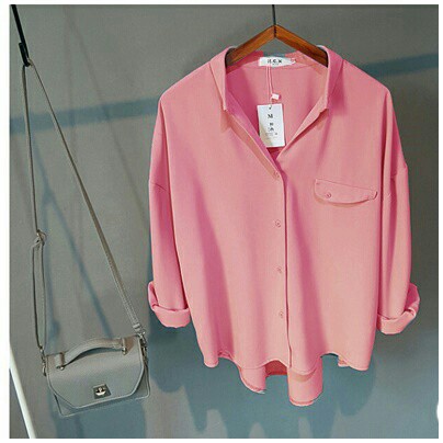 [Blouse Emma Varian Warna RO] Blouse Wanita Twiscont Biru/Putih/Grey/Merah/Pink/Cream