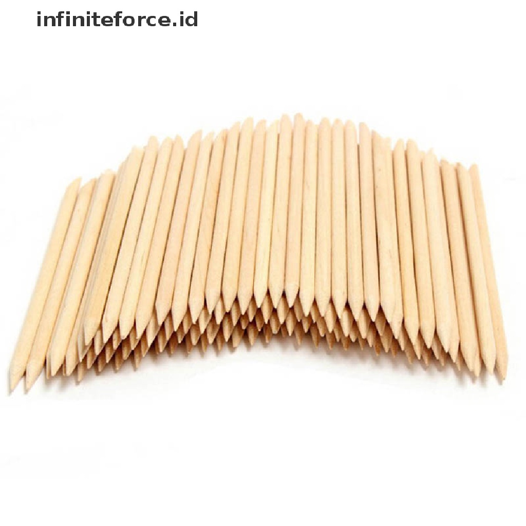 Infiniteforce.id 10pcs / Set Stik Kayu Pendorong Kutikula Untuk manicure / pedicure