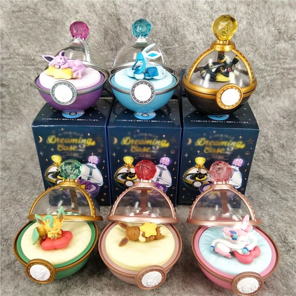 Needway  Japanese Anime Pokemon Blind Box Collections Figure Eevee Family Pokemon Figure Elf Figure Decoration Gift Model Toy Blind Box Toy Doll Sleeping Pokemon