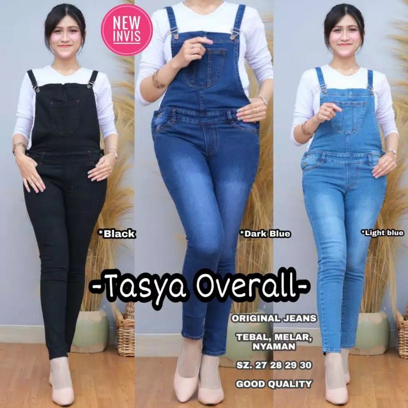 (Bisa COD) Celana Panjang Overall jeans wanita Murah // Celana Overall jeans Wanita Premium