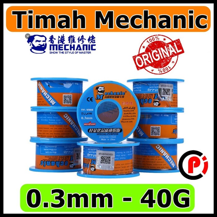 Original Mechanic Timah Solder Ukuran 0.3mm 0.3 mm 40 Gr 40G