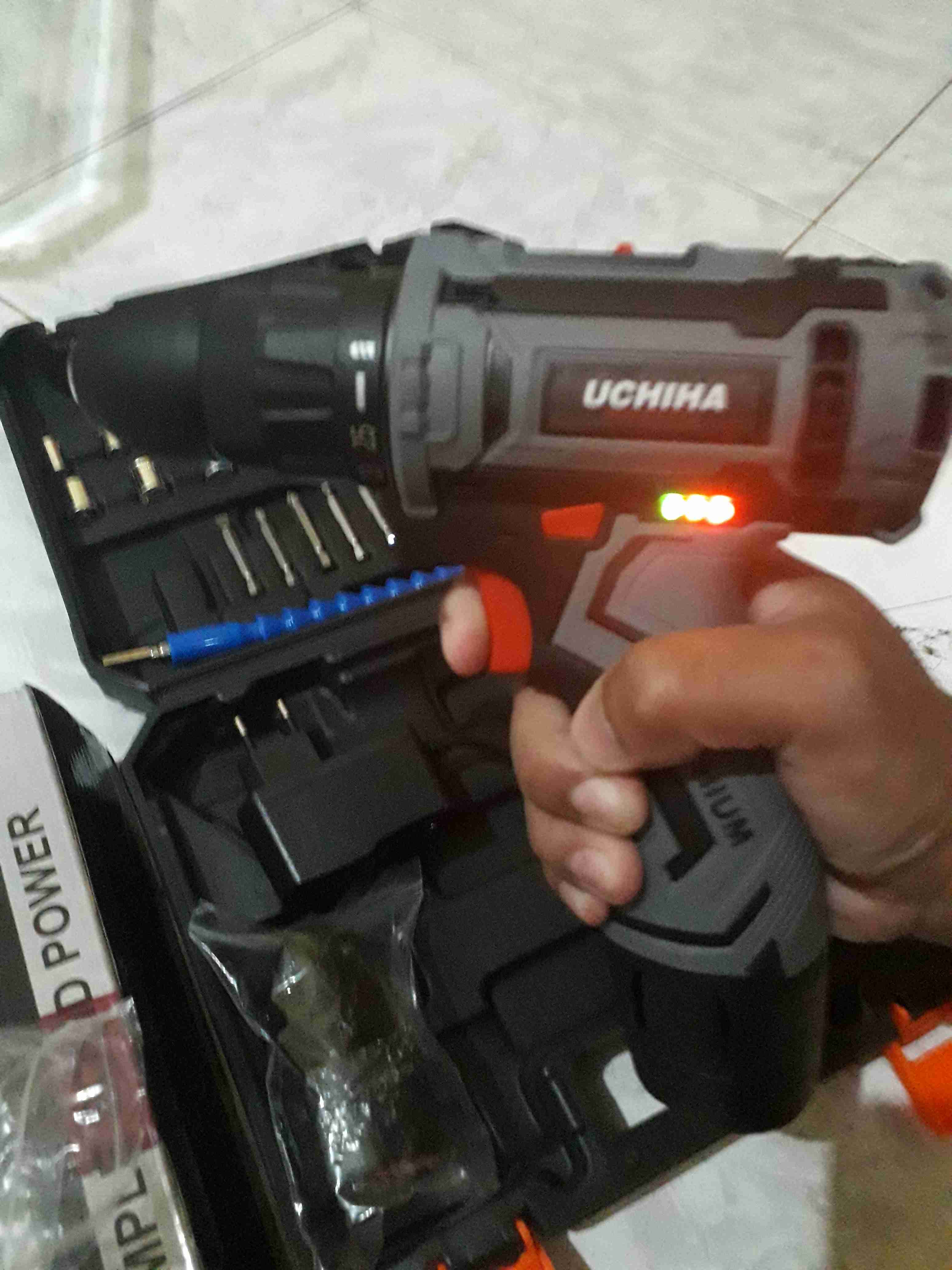 Promo Mesin Bor Cordless Baterai Untuk Kayu Besi Tembok Uchiha Teknology Japan Full Bonus