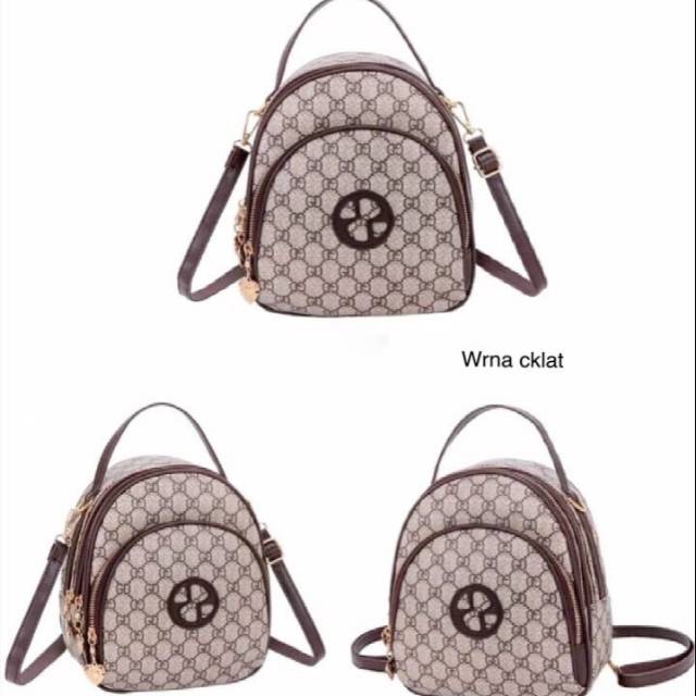 Tas Fashion Selempang Ransel Gd Saku
