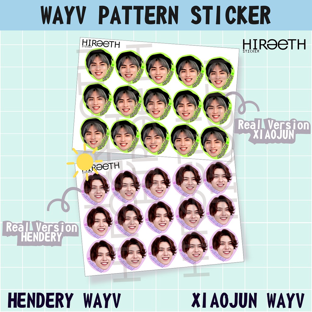 

Stiker Kepala Pattern Chibi Real Sticker Lucu WayV NCT Lucas Winwin Yangyang Kun Hendery Xiaojun Ten