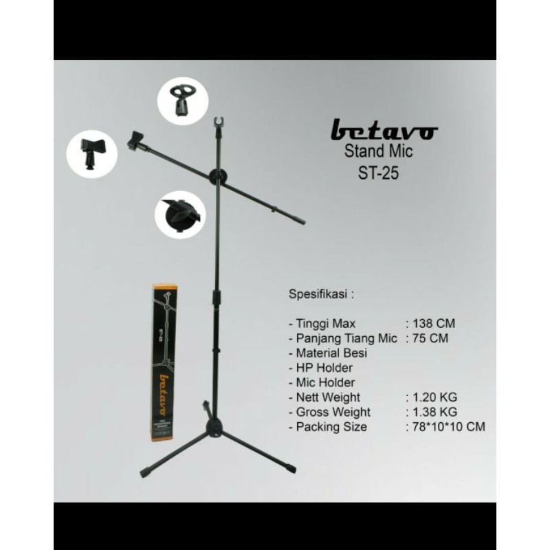 Stand Mic Lantai ST25 Standing Microphone Murah Bagus