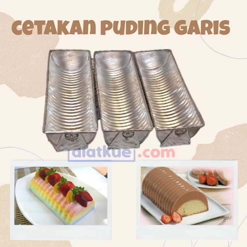 Loyang Puding  Agar Garis Gerigi Semangka Cetakan Coconut Loyang Kue Bolu Setengah Lingkaran