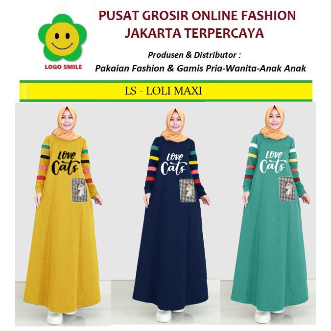 Loli Maxi - Logo Smile (LS) - Ukuran L-XXL - Matt Baby Terri Combi Katun Kotak