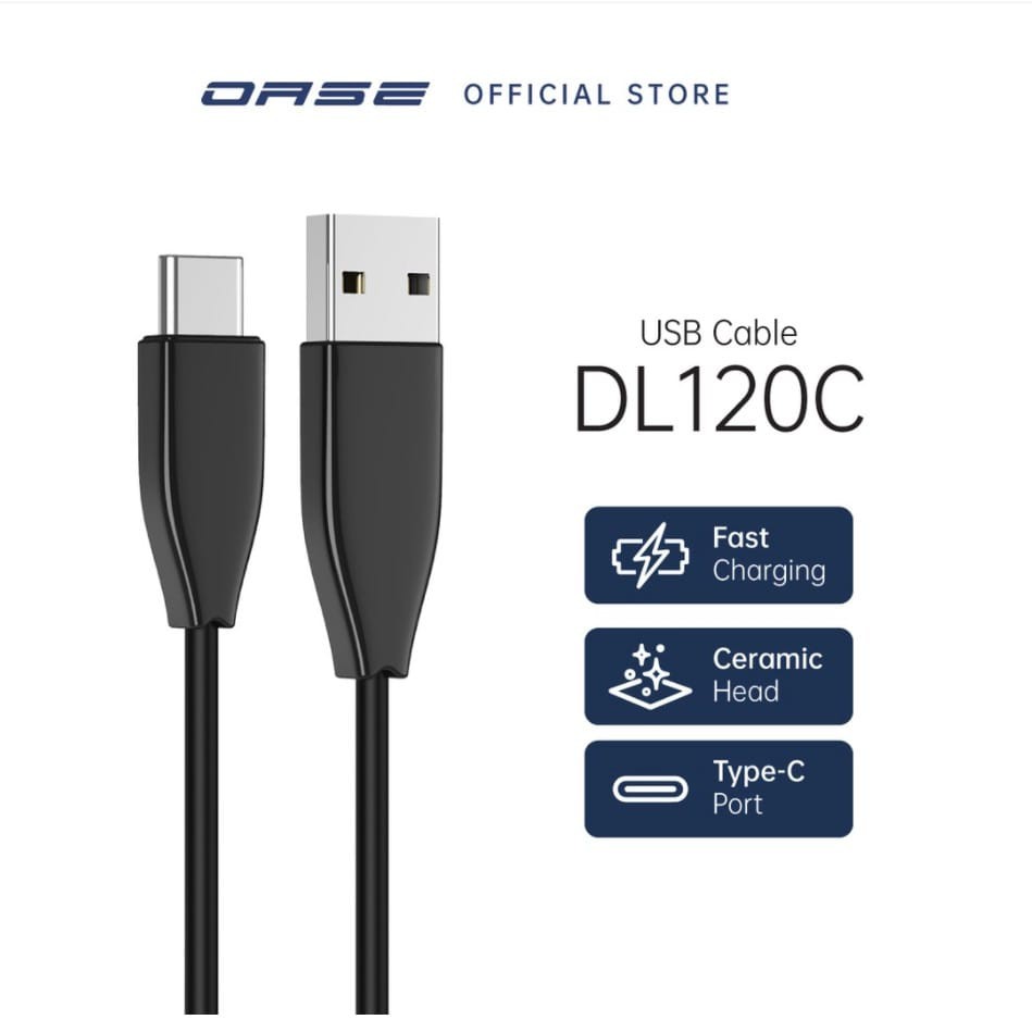 OASE USB Cable DL120C [Fast Charging, Ceramic Head, Type-C Port] - OPPO Official Accessories