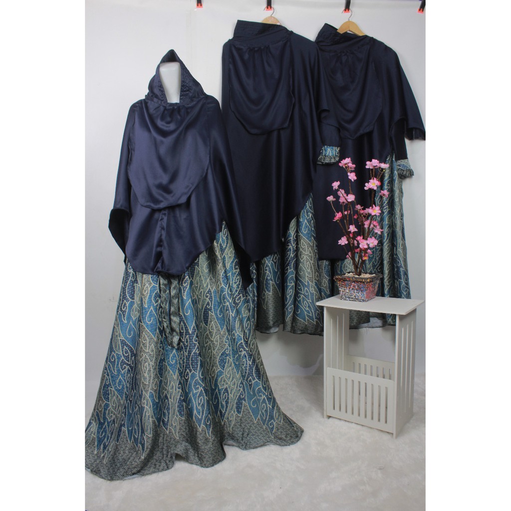 Gamis batik syari set khimar free CADAR  tali VELVET MEGA MENDUNG JUMBO XXL