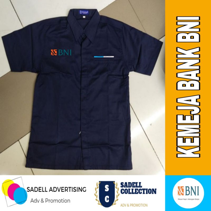 Jual Kemeja Bank Bni Seragam Bank Bni Navy Lengan Pendek Pria Shopee