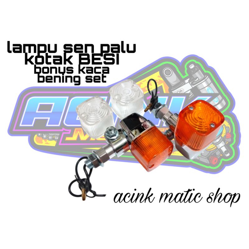 Lampu Sen CB GL Bonus Mika Kaca 2bj lampu sen cb gl reteng palu kotak bahan BESI