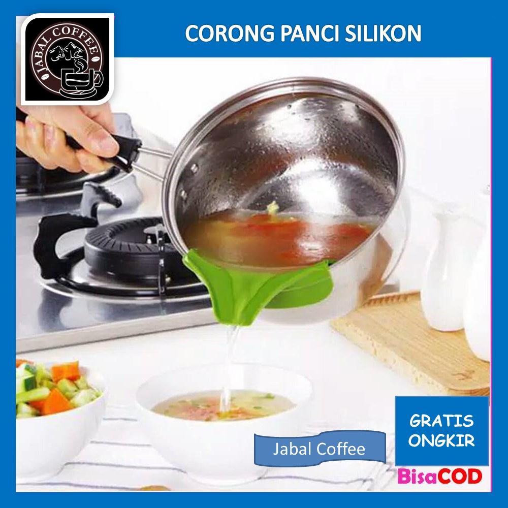 Corong Sup Tuang Kuah / Corong Panci Wajan Silikon / Alat Bantu Tuang Kuah