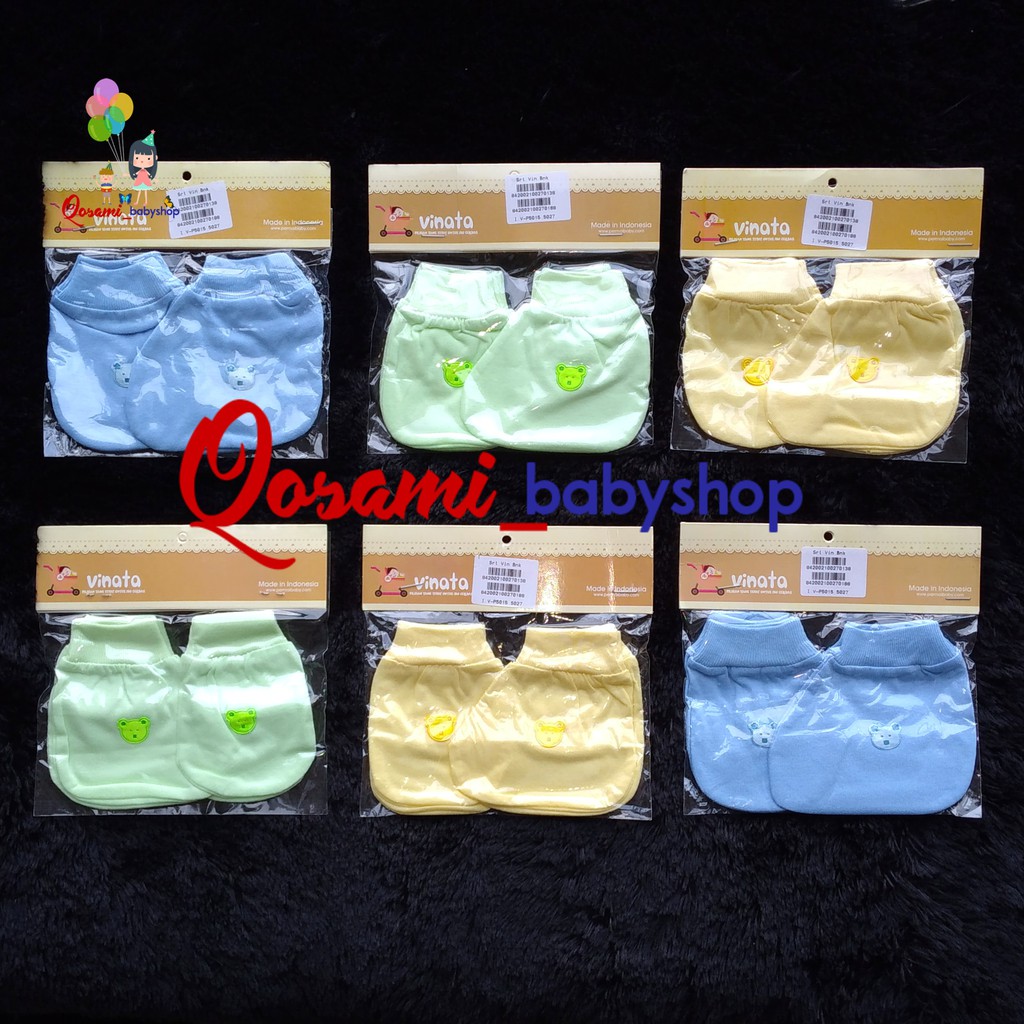 VINATA 3 pcs Sarung Tangan Kaki Bayi Polos SNI