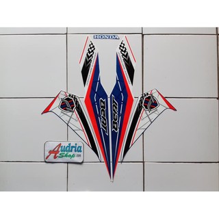 Striping Stiker Motor Honda Beat Fi 2016 Putih Biru Shopee Indonesia