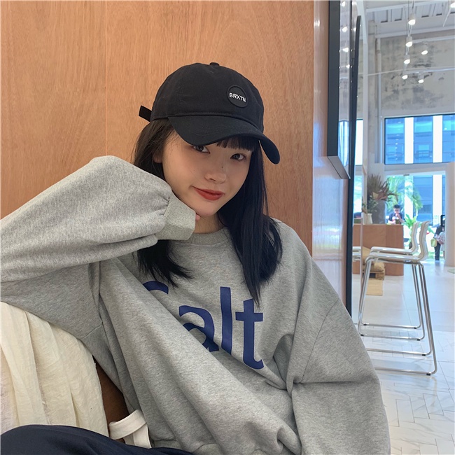 Letter Patch Soft Top Baseball Cap Trendy Korean Version