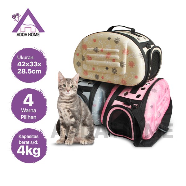 Adda Home - Tas Anjing Kucing Peliharaan Pet Carrier Bag Travel Dapat Dilipat Ada Pegangan Tangan Bahan EVA