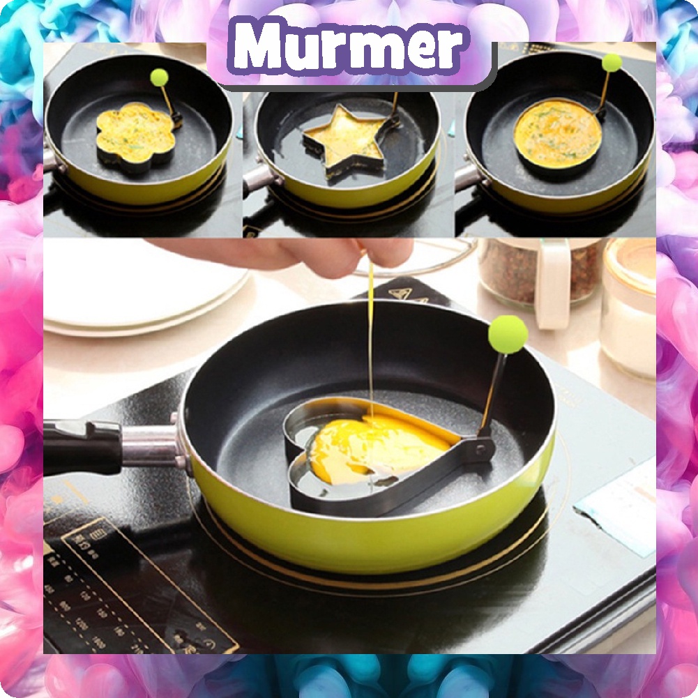 Murmerofficial Cetakan Telur Karakter Telor Ceplok Mata Sapi Dadar Goreng Stainless Steel Pancake R764