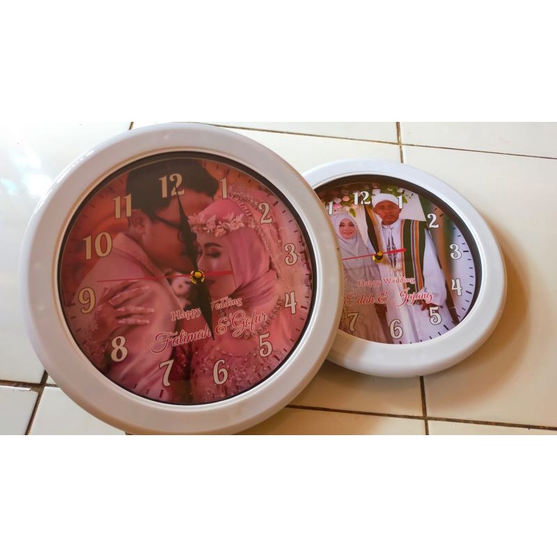 jam dinding custom kado ulang tahun nama dan foto hadiah pernikahan