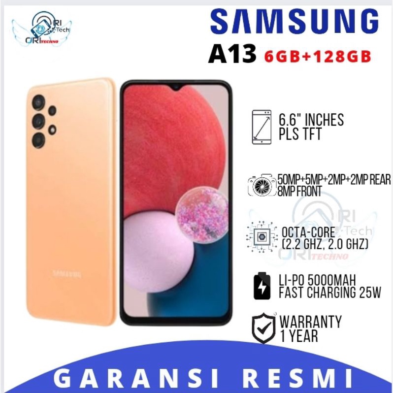 SAMSUNG GALAXY  M12 | A12 | A13 HP BARU ORIGINAL 100% GARANSI RESMI-A13 6/128 Peach