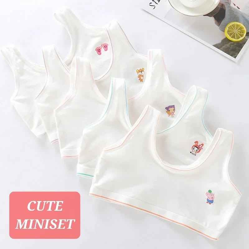 CUTE MINISET PAKAIAN DALAM ANAK CEWEK SD SMP REMAJA KATUN IMPORT ADEM NOT SOREX