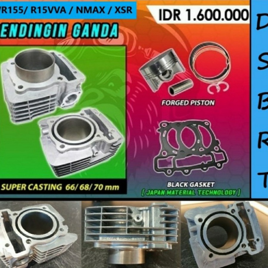 Blok WR155 NMAX R15 AEROX Boreup Bore Up BRT 68 mm