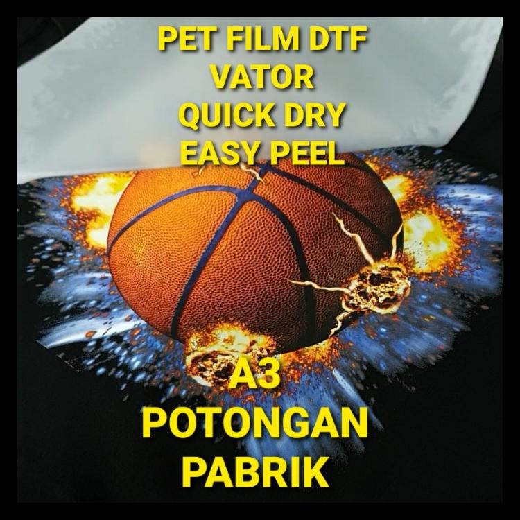 

Pet Film Dtf Polos Universal A3 30Cm X 42Cm Coating Tebal Warna Cerah
