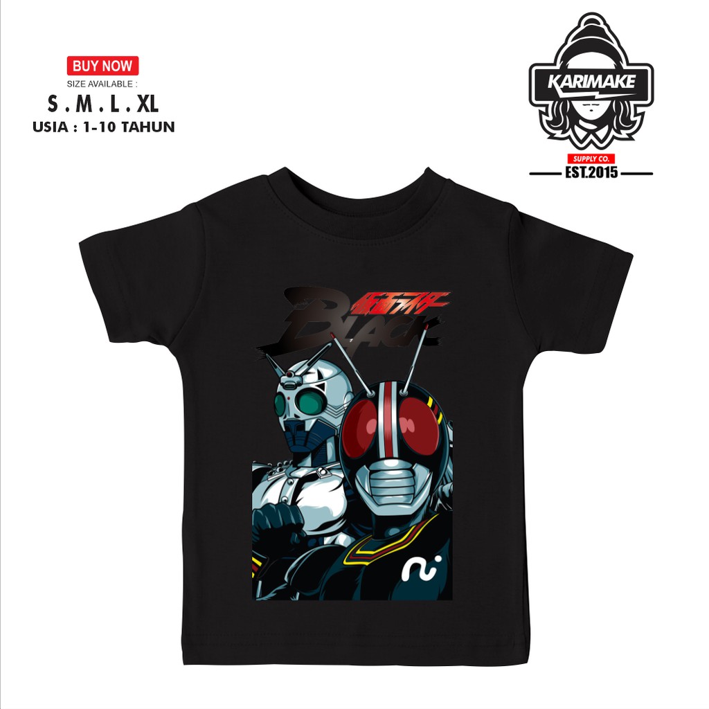 Kaos Baju Anak KAMEN RIDER BLACK SHADOW MOON Kaos Anime - juraganpoloshirt