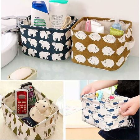 JG - Keranjang Lipat Storage Box Organizer Kotak Penyimpanan Tempat Wadah Aksesoris Mini Multifungsi Lucu