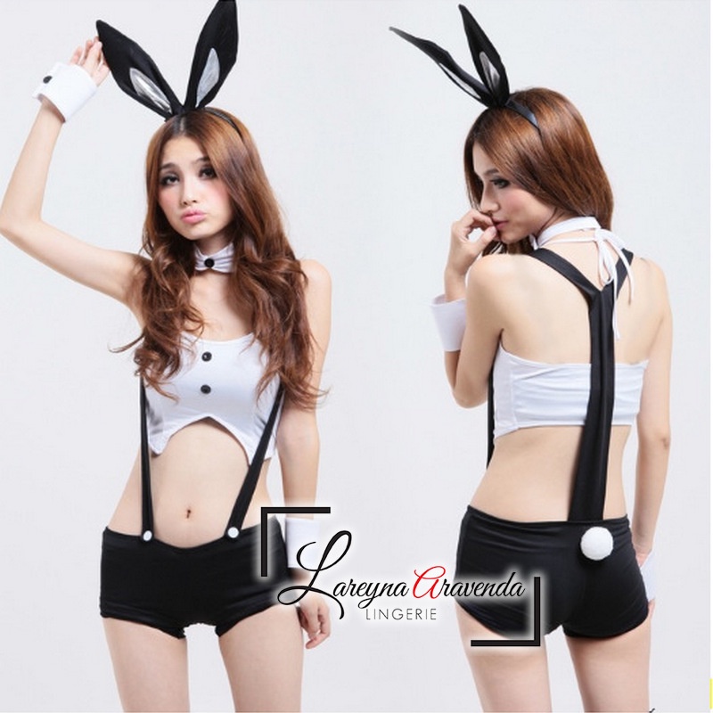 Set Lingerie Seksi + Celana Pendek Model Sexy Jumpsuit Bunny lg152