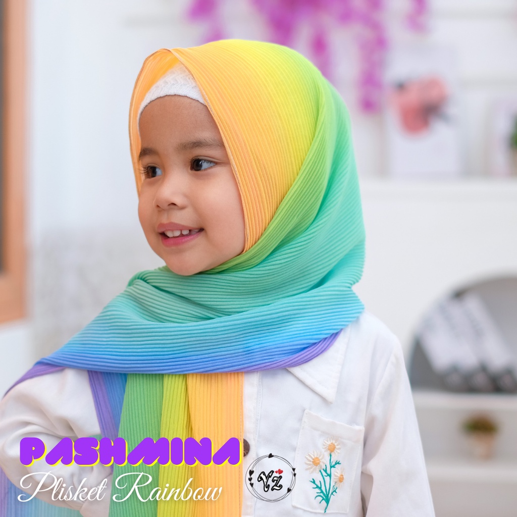 Pashmina Plisket Rainbow | Kids &amp; Mom