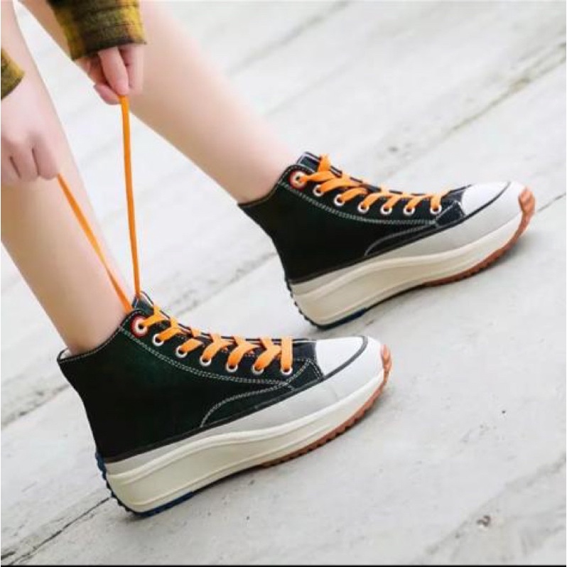 sneakers wedges boot kanvas terlaris la 07