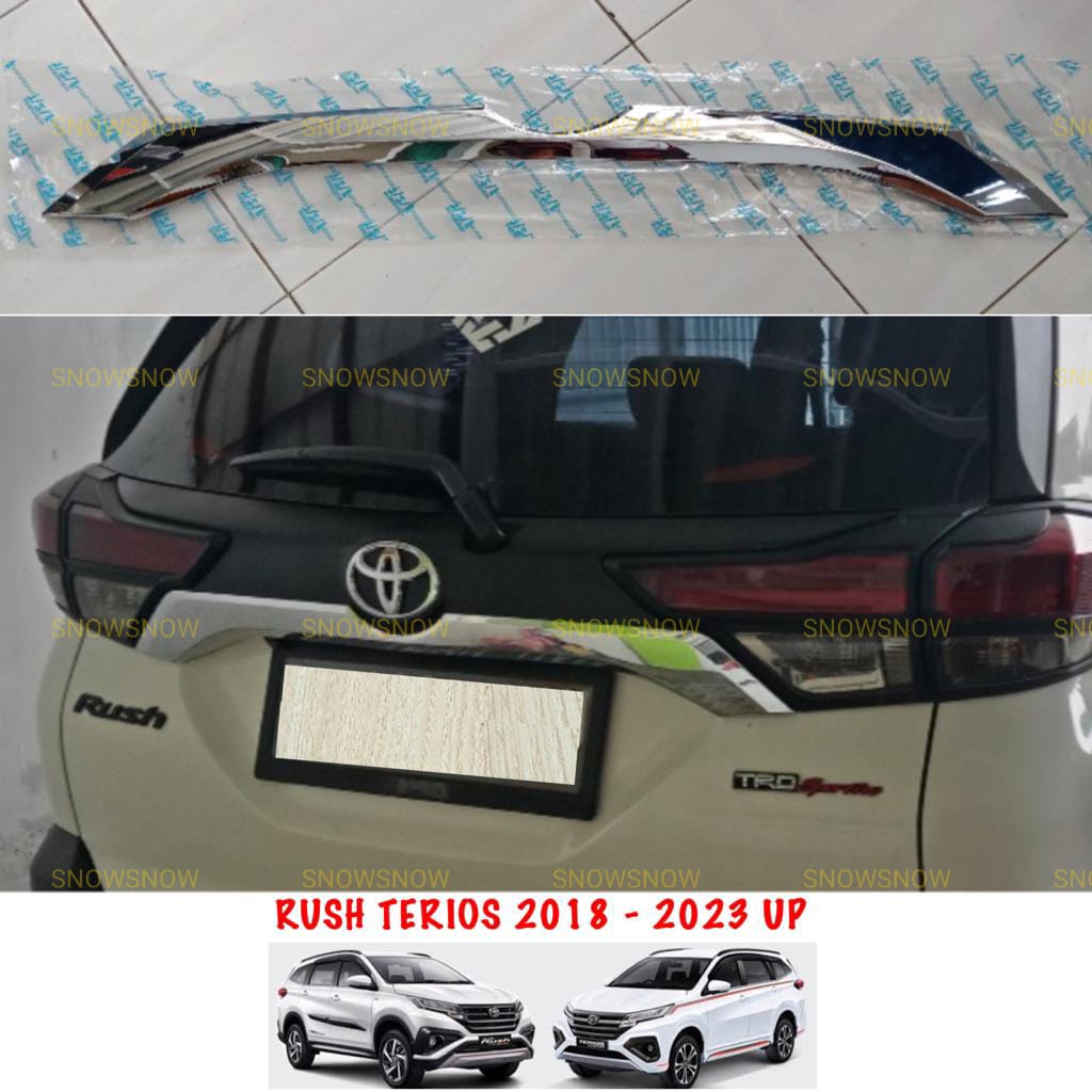 List Bagasi Belakang All New Rush Terios 2018 2020 2022 2023 Trunk Lid Sporty Chrome