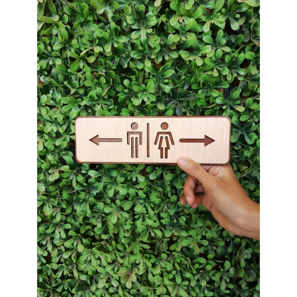 Signage Kayu Toilet Laser Cutting