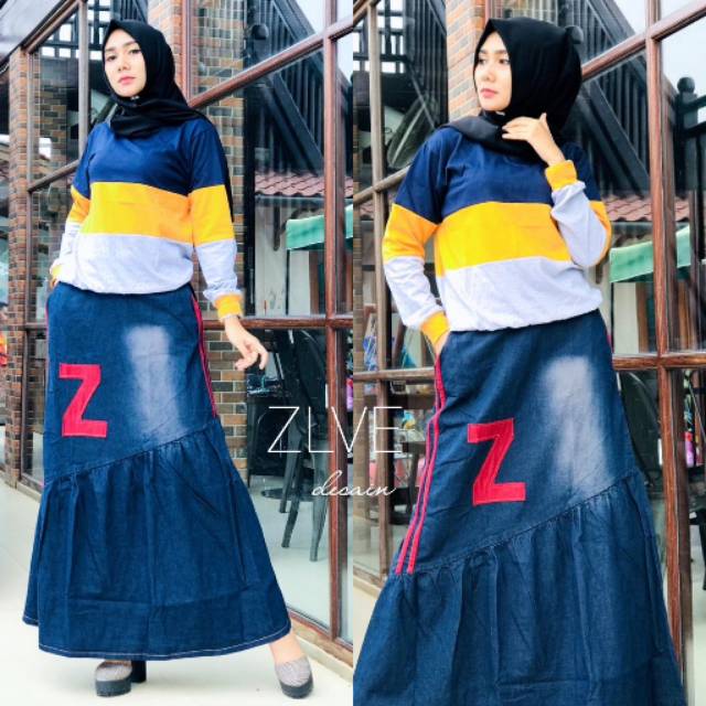 SET ROK ZLVE / SETELAN ROK JEANS / SET KAOS PREMIUM