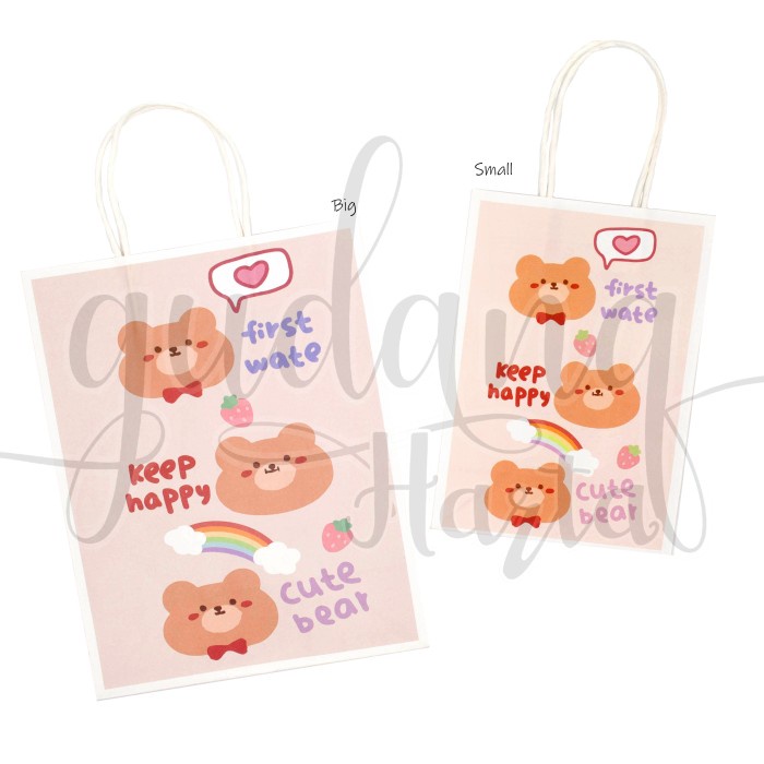 

NEW Paper Bag Happy Brown Bear Tas Kado Motif Beruang Coklat GH 507003 - BIG