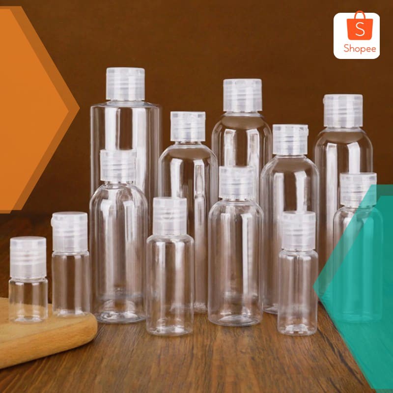 Botol kosong flip top 100 60 ml botol plastik PET 100ml 60ml SARAYAINDO