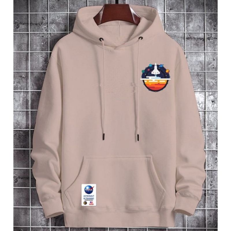 Sweater hoodie pria wanita NASA AUTENTIC terbaru bahan fleece tebal