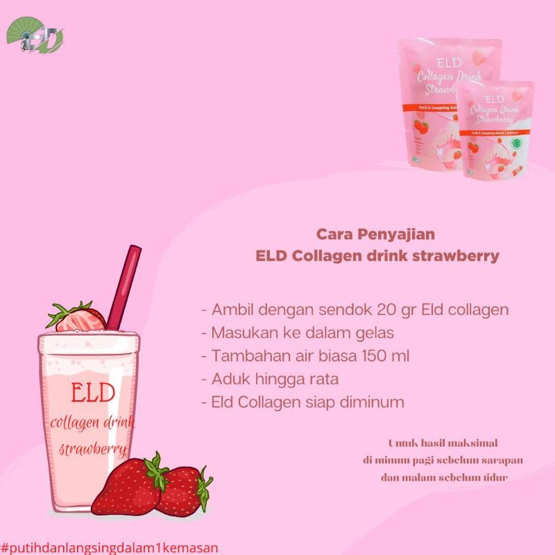 ELD COLLAGEN DRINK / MINUMAN PEMUTIH&amp;PELANGSING TUBUH BPOM 100%