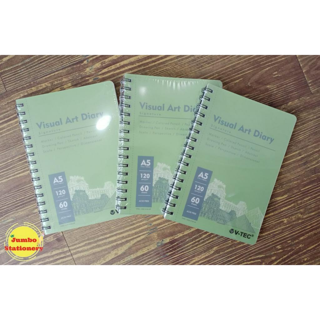 V-TEC VISUAL ART DIARY 60 SHEET A5 SKETCH BOOK 120GSM