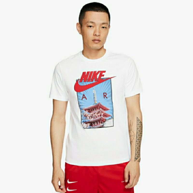 Kaos Pria [FLASH SALE] - Nike Sportwear NSW Graphic Nike AIR Sakura Japan White - Original 1000% BNI
