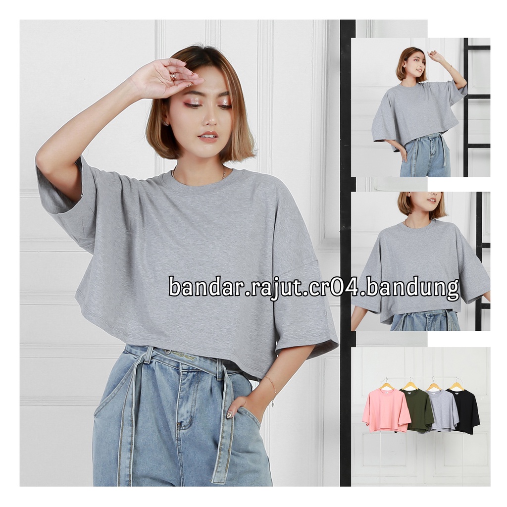 KAOS CROP TEE OVERSIZE BAJU WANITA CROP TOP