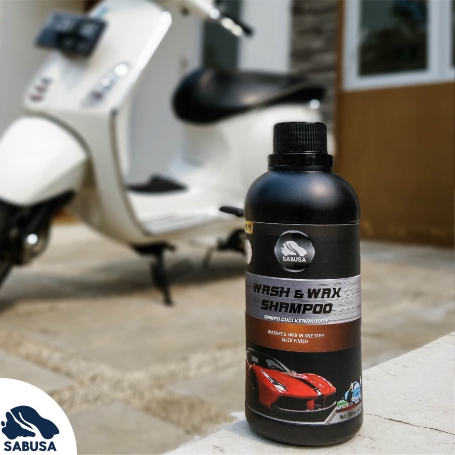 SABUSA Wash &amp; Wax Shampo cuci mobil motor frame sepeda sampo perawatan kendaraan 500ml