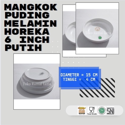 mangkok puding W7206 mangkok horeka MELAMIN PUTIH Golden Dragon 6 inch - MANGKOK PUTIH MELAMIN MEWAH