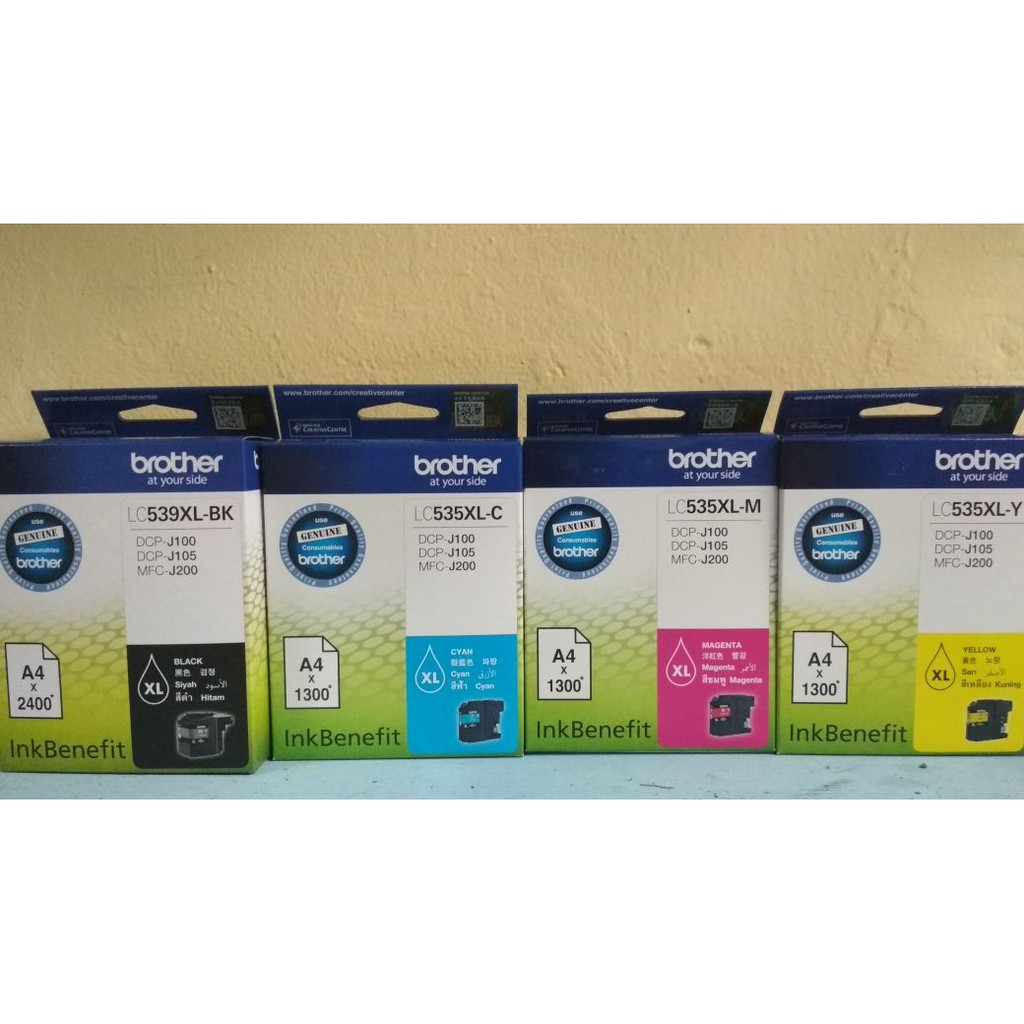 Tinta Brother LC539XL-BK LC535-C LC535-M LC535-Y DCP-J100 DCP-J105 MFC-J200