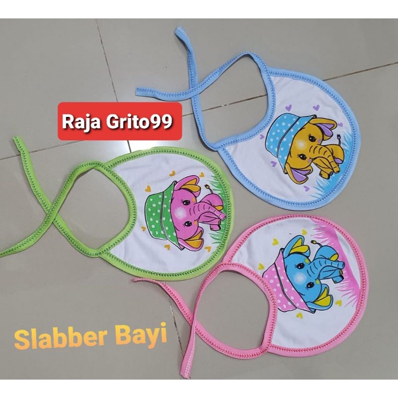 Celemek Bayi Slaber bayi - Celemek makan bayi / Tadah iler / Lap Liur / Slabber Baby - Celemek makan Kain motif print / kain celemek